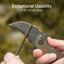 Kubey Jaw Karambit Folding Knife 2.52" 14C28N Blackwash Tanto Blade Ultem Handle KU439E