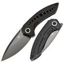 Kansept ODD 21 K1077A6 – 3.08" Mirror DLC CPM 20CV Blade, Blackwash Titanium Handle with Bronze-Anodized Holes, Titanium Frame Lock (Tuff Knives Design)