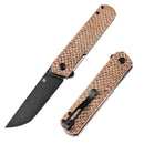 Kansept Foosa X2020T2 – 154CM Blade, Plaid Brown Micarta Handle, Rolf Helbig Design Liner Lock Folder