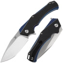 Kansept Hellx T1008A1 – Stonewashed D2 Blade, Black G10 Handle, Tactical Utility Pocket Knife