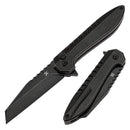 Kansept Kosame Button Lock T1093F5 – 3.37" 154CM Blade, Blackwash Titanium with Black & Red G-Mascus Inlay, by Ei Spade Design
