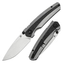 KANSEPT Thumb Stub Raven K2109A2 – Titanium & Shred Carbon Fiber, 3.13" CPM 20CV Blade, Black Bird Blades Design