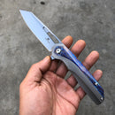 Kansept Shard K1006A4 – 3.5″ CPM‑S35VN Wharncliffe Flipper, Titanium Frame Lock with Timascus Overlay & Clip