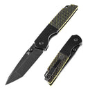 Kansept Warrior T1005T2 – Black TiCN/Stonewashed Tanto D2 Blade, Black & Green G10 Handle, Kim Ning Design