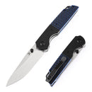 Kansept Warrior T1005S1 – Stonewashed Drop Point D2 Blade, Black & Blue G10 Handle, Kim Ning Design
