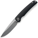 Miguron Akri Front Flipper Knife 3.18" 14C28N Stonewash Blade Black G10 Handle MGR-801WBKS