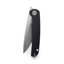 Miguron Akri Front Flipper Knife 3.18" 14C28N Stonewash Blade Black G10 Handle MGR-801WBKS