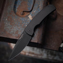 Pro-Tech Knives Magic 2 Whiskers 3.75in 154cm Black Blade Solid Black Handles