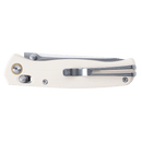 SRM Medal - 3.2" Stonewash Blade - White G10 Handle - 255L-GT