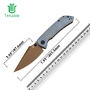 Tenable Fenrir T1034V6 – Blue Micarta, 3.48" Rose Gold Nitro-V Blade, Sparrow Knife Co. Design