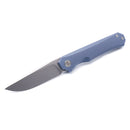 Miguron Koraki II Front Flipper Knife 3.25" M390 Blade Blue Anodized Titanium Handle MGR-606BUII