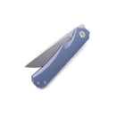 Miguron Koraki II Front Flipper Knife 3.25" M390 Blade Blue Anodized Titanium Handle MGR-606BUII