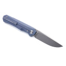 Miguron Koraki II Front Flipper Knife 3.25" M390 Blade Blue Anodized Titanium Handle MGR-606BUII