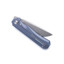 Miguron Koraki II Front Flipper Knife 3.25" M390 Blade Blue Anodized Titanium Handle MGR-606BUII