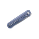 Miguron Koraki II Front Flipper Knife 3.25" M390 Blade Blue Anodized Titanium Handle MGR-606BUII