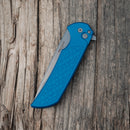Pro-Tech Mordax Folding Knife Blue Gridlock Textured Handles Magnacut Blade MX105-Blue Gridlock