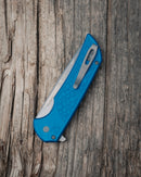Pro-Tech Mordax Folding Knife Blue Gridlock Textured Handles Magnacut Blade MX105-Blue Gridlock