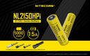Nitecore NL2150HPI 5000mAh Rechargeable Battery for i Series Flashlights (P20i, P20iX, SRT6i, etc)