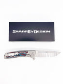 SharpByDesign Mini Evo Folding Knife Nubula FatCarbon / Titanium Handles Drop Point M390