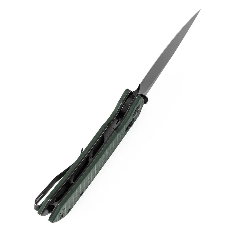Tenable Fenrir T1034V12 – Green G10 Frag Pattern, 3.48" Blackwashed Nitro-V Blade, Sparrow Knife Co. Design