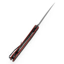 Tenable Kratos T1024A1 – 3.79" Nitro-V Blackwash Drop Point Blade, Black & Red G10 Handle, Liner Lock – Designed by Ostap Hel