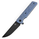 Tenable Anomaly T2038A3 – 3.14" Blackwash Nitro-V Drop Point Blade, Blue Micarta with Frag Pattern Handle, Liner Lock