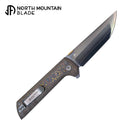 North Mountain Blade CHOP2 – 3.5" Tanto SLD-Magic Copper-Inlaid Carbon Fiber .45-Style Thumb Disc (2406-CUCF-DLC)