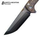 North Mountain Blade CHOP2 – 3.5" Tanto SLD-Magic Copper-Inlaid Carbon Fiber .45-Style Thumb Disc (2406-CUCF-DLC)