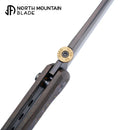 North Mountain Blade CHOP2 – 3.5" Tanto SLD-Magic Copper-Inlaid Carbon Fiber .45-Style Thumb Disc (2406-CUCF-DLC)