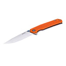 Ruike P801-J Framelock Folding Knife 3.46" Stonewash 14C28N Orange G-10/Stainless Steel Handles
