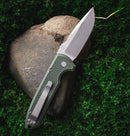 Pro-Tech Rockeye LG3105-Green blade detail – DLC black CPM MagnaCut drop point