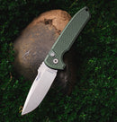 ProTech Rockeye LG3105-Green front view – 3.38" DLC black MagnaCut drop point automatic knife