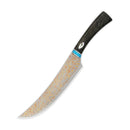 QSP Butcher 7.75" Brass Copper Damascus Stabilized Wood with Abalone Shell inlay QS-KK-006B