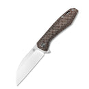 QSP Pelican 3.625" CPM S35VN Brown texture Micarta QS118-A1