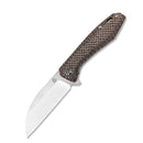 QSP Pelican 3.625" CPM S35VN Brown texture Micarta QS118-A1