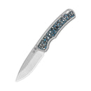 QSP Puffin 3.06" CPM S35VN Titanium with blue camo carbon fiber inlay QS127-F1