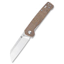 QSP Penguin 3.06" D2, 2 tone Satin finish Brown Texture Micarta QS130-A