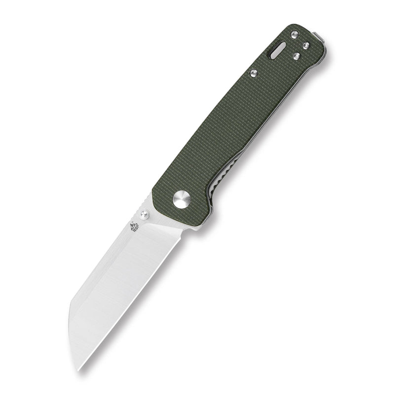 QSP PENGUIN QS130-C Folding Knife SATIN D2 Green Micarta