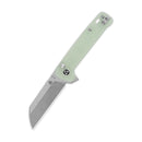QSP Penguin Button Lock 3.06" 14C28N Stonewashed Blade Jade G10 QS130BL-B1
