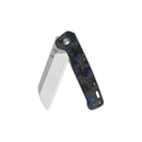 QSP Penguin V2 3.06" Blue Shredded CF overlay G10 handle QS130V2-E1
