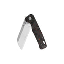 QSP Penguin V2 3.06" D2 blade Red Shredded CF overlay G10 handle QS130V2-F1