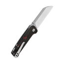 QSP Penguin V2 3.06" D2 blade Red Shredded CF overlay G10 handle QS130V2-F1