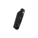 QSP Penguin V2 3.06" D2 blade Red Shredded CF overlay G10 handle QS130V2-F2