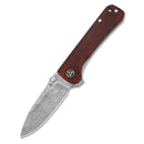 QSP Hawk 3.225" Laminated Damascus/S35VN Cocobolo QS131-B2