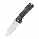 QSP Knife Hawk 3.225'' Laminated Damascus/S35VN Shredded Carbon Fiber QS131-F