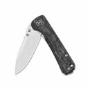 QSP Knife Hawk 3.225'' Laminated Damascus/S35VN Shredded Carbon Fiber QS131-F