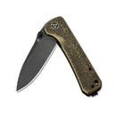 QSP Hawk 3.225" 14C28N Black stonewashed blade Brass QS131-L