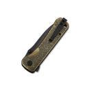 QSP Hawk 3.225" 14C28N Black stonewashed blade Brass QS131-L