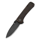 QSP Hawk 3.225" 14C28N Black stonewashed blade Copper QS131-N