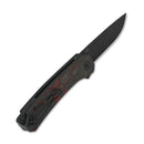 QSP Knife Osprey 3.25" 14C28N Red Shredded Carbon Fiber Overlay G10 QS139-F2